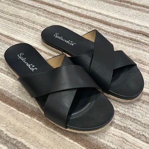 Black Splendid Woven Sandals